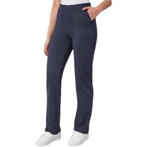 NWT Mondetta Herringbone High Rise Straight Leg Pull-On Pants Navy Blue Size XL